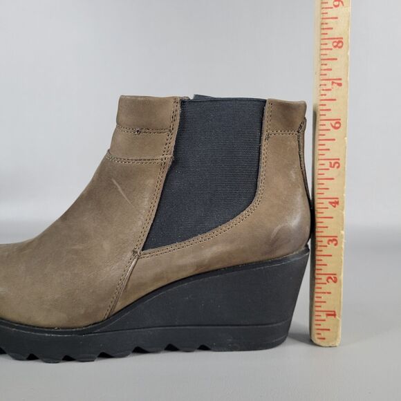 Bussola Womens Chelsea Ankle Boots Round Toe Leather Silk Nubuck Stone 40 / 9 US - Picture 11 of 11